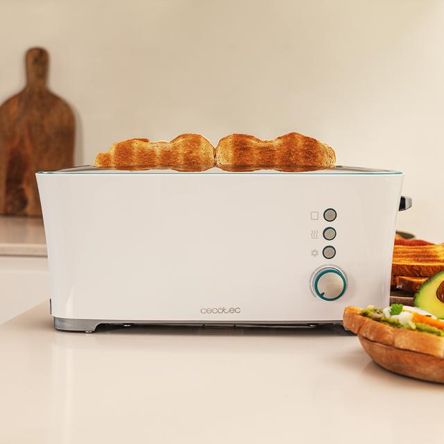 Toast&Taste Extra W Toaster für 2 Toastbrote. Inklusiv Brötchenaufsatz 1000 W Leistung und 7 Bräunungsstufen, Aufwärmen und Auftauen. Zusätzliches Hebel-System, große Krümelschublade und Kabelaufbewahrung.