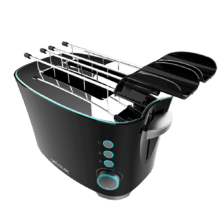 Toast&Taste Double B Tostapane con capacità per due toast. Include pinze per toast. 650 W di potenza e 7 posizioni di tostatura, funzione di scongelamento e funzione di riscaldamento. Sistema di sollevamento extra, ampio vassoio raccogli briciole e foro raccolta cavi.