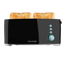 Torradeira de pão Toast&Taste Extra B com capacidade para duas torradas. Inclui porta muffin. 1000 W de potência e 7 posições de tostagem, função descongelar e reaquecer. Sistema extra-lift, bandeja larga para migalhas e orifício para coleta de cabos