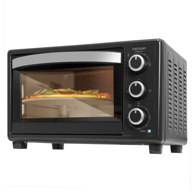 Horno Sobremesa con piedra para pizza Bake&Toast 570 4Pizza. 1500 W, Elektrischer Multifunktions-Tischbackofen, Konvektionsgaren, Innenbeleuchtung, Doppeltür aus Glas