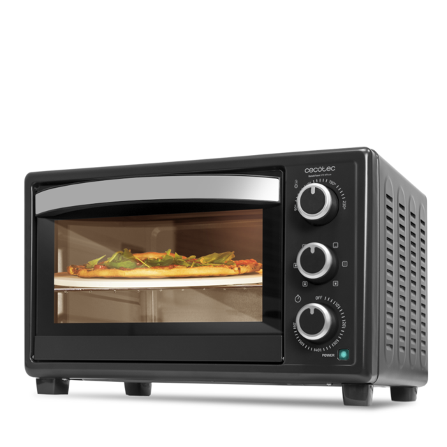 Horno Sobremesa con piedra para pizza Bake&Toast 570 4Pizza. 1500 W, Elektrischer Multifunktions-Tischbackofen, Konvektionsgaren, Innenbeleuchtung, Doppeltür aus Glas
