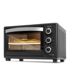 Bake&Toast 570 4Pizza. Horno Sobremesa de Convección de 26 Litros de 1500 W, con Piedra para pizza, 6 Funciones, Luz interior, Puerta con doble cristal, Acero Lacado en Negro