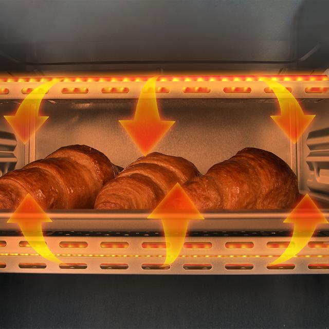 Bake&Toast 450 - Tischbackofen, 10 Liter Fassungsvermögen, 1000 W, Temperatur bis zu 230°C und Zeit bis zu 60 Minuten, perfekt für Panini und Wiener Backwaren, 10 Liter Fassungsvermögen