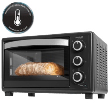 Bake&Toast 550 Tischbackofen 23 Liter Fassungsvermögen, 1500 W, 3 Modi, Temperatur bis zu 230ºC, Doppeltür aus Glas