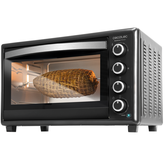 Bake&Toast 750 Gyro. Horno Sobremesa de 2000 W, Capacidad 46 L, 12 Modos, Temperatura hasta 230ºC y Temporizador hasta 60 Minutos, Incluye Accesorio Rustidor con pinzas, Negro