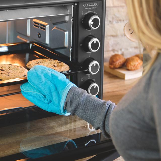 Bake&Toast 750 Gyro. Horno Sobremesa de 2000 W, Capacidad 46 L, 12 Modos, Temperatura hasta 230ºC y Temporizador hasta 60 Minutos, Incluye Accesorio Rustidor con pinzas, Negro