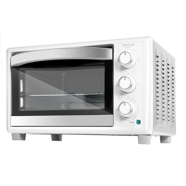 Mini-four Bake&Toast 590. 1500 W, capacité de 23 litres, température jusqu'à 230 °C, minuterie jusqu'à 60 minutes, 3 modes de cuisson et plateau ramasse-miettes inclus.