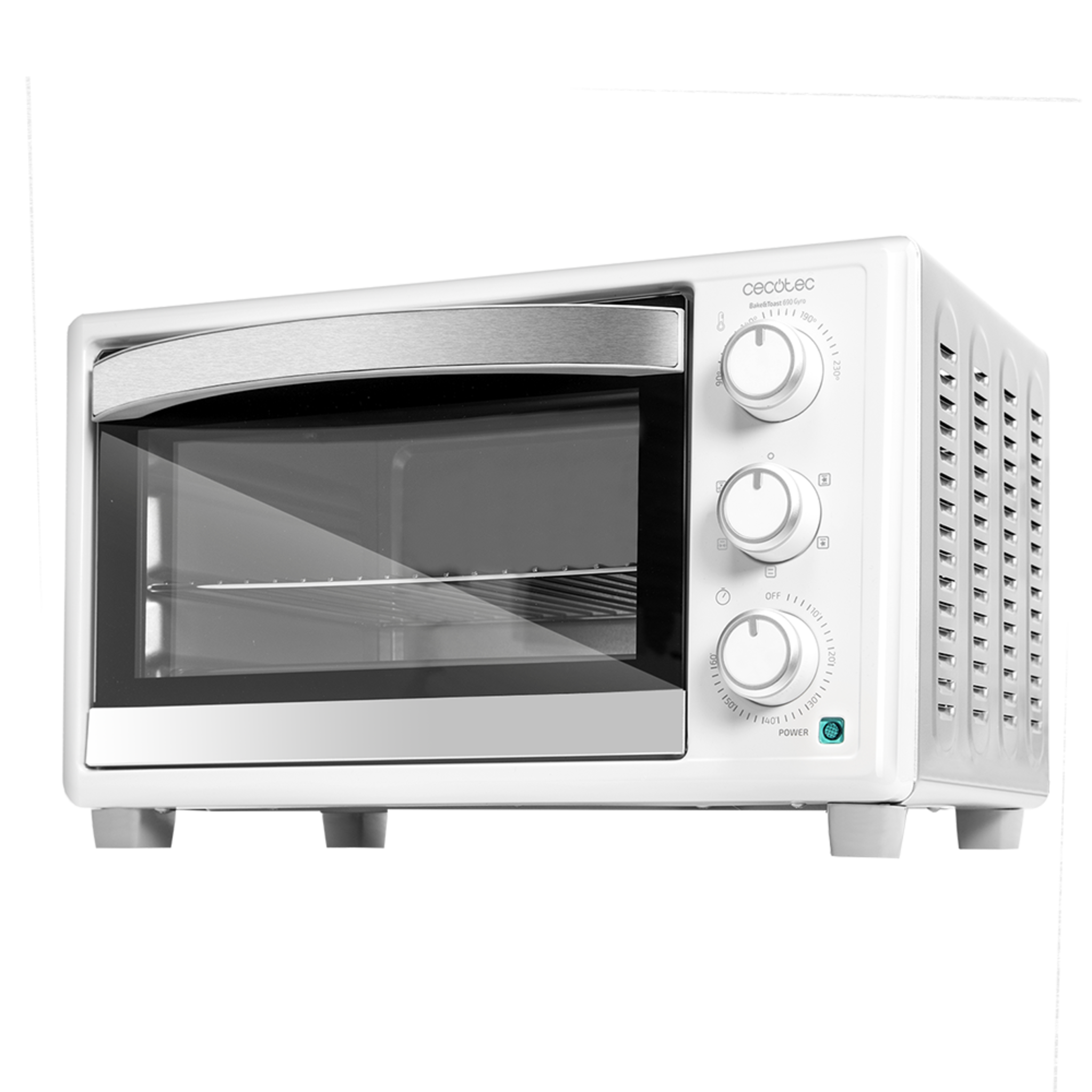 Mini-four Bake&Toast 690 Gyro. 30 litres de capacité, 1500 W, 5 modes, température jusqu'à 230 °C, minuterie jusqu'à 60 minutes et accessoire rôtissoire avec pinces.