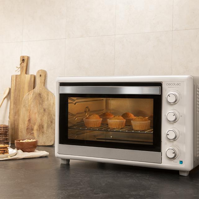 Bake&Toast 890 Gyro.Horno de sobremesa de 2200 W, Capacidad 60 litros, Cocina por convección, 12 Funciones, Incluye Rustidor Giratorio, Luz interior, Puerta de doble cristal