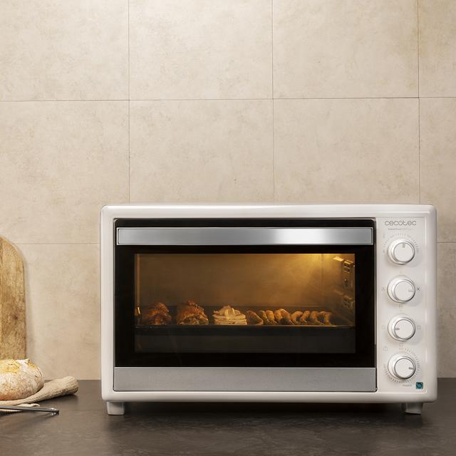 Bake&Toast 890 Gyro.Horno de sobremesa de 2200 W, Capacidad 60 litros, Cocina por convección, 12 Funciones, Incluye Rustidor Giratorio, Luz interior, Puerta de doble cristal