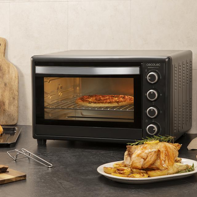 Bake&Toast 850 Gyro. Horno de sobremesa 2200 W, Capacidad 60 Litros, Cocina por convección, 12 Funciones, Incluye Rustidor Giratorio, Luz interior, Puerta de doble cristal