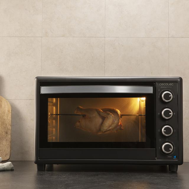 Bake&Toast 850 Gyro. Horno de sobremesa 2200 W, Capacidad 60 Litros, Cocina por convección, 12 Funciones, Incluye Rustidor Giratorio, Luz interior, Puerta de doble cristal