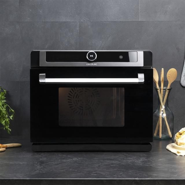 Bake&Steam 3000 Combi. Horno de Vapor Horno 3 en 1: Función Vapor, Convección y Freidora de Aire, Capacidad de 30 litros, 7 Funciones de cocinado, Autolimpieza, Potencia 2220W