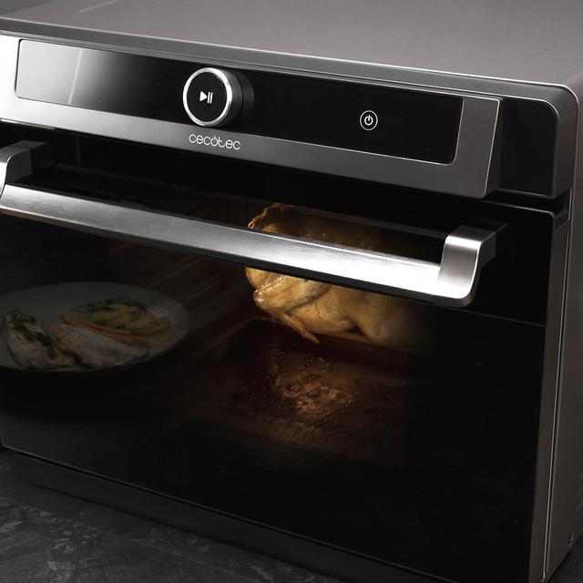 Bake&Steam 3000 Combi. Horno de Vapor Horno 3 en 1: Función Vapor, Convección y Freidora de Aire, Capacidad de 30 litros, 7 Funciones de cocinado, Autolimpieza, Potencia 2220W