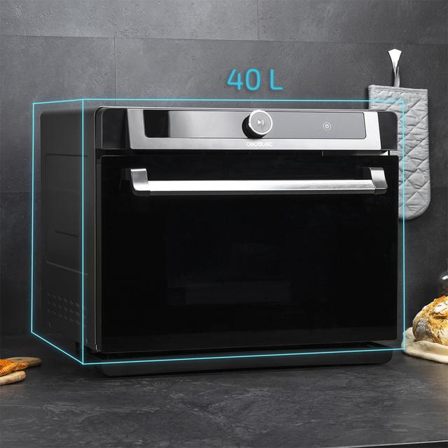 Forno a vapore Bake&Steam 4000 Combi Gyro. 2400 W, forno 3 in 1: Funzione vapore, convezione e friggitrice ad aria, capacità 40 L, 7 funzioni