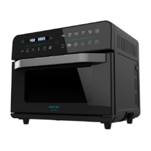 Bake&Fry 2500 Touch. Forno-Fritadeira de ar quente de 1800 W, Convecção, 25 litros, Ecrã Tátil, 12 funções, Temperatura ajustável até 230 ˚C, Temporizador, Preto