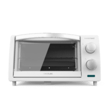 Bake&Toast 1000 White. Mini-forno de 10 L, 800 W, Aquecedores de Quartzo, Temporizador, Temperatura Ajustável, Porta Dupla de Vidro e Acabamentos em Aço Inoxidável