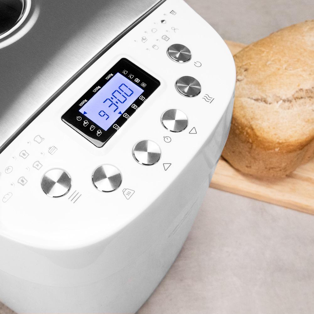 Machine à pain Bread&Co 1500 PerfectCook. 850 W, 1,5 kg, 15 programmes, 15 heures programmables, 2 éléments chauffants, cuve résistante qui convient pour un nettoyage au lave-vaisselle, livre de recettes