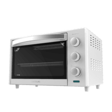 Horno de sobremesa 24 L Bake&Toast 2400 White. 1500 W, 3 modalità di riscaldamento, Timer, Temperatura regolabile, sportello a doppio vetro, finiture in Acciaio laccato