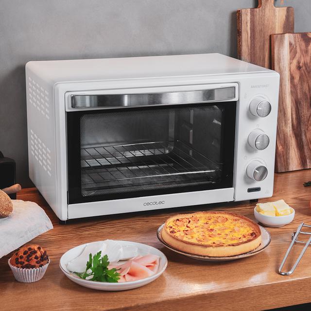 Tisch-Toaster-Ofen 24 L Bake&Toast 2400 White. 1500 W, 3 Heizmodi, Zeitschaltuhr, einstellbare Temperatur, doppelt verglaste Tür und Edelstahlausführungen