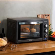 Bake&Toast 2800 Black. Mini-forno de convecção de 28 L, 1600 W, Multifunções, 6 modos de aquecimento, Temporizador, Temperatura ajustável, Porta dupla envidraçada, Aço lacado