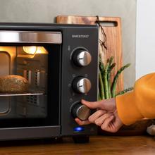 Bake&Toast 2800 Black. Mini-forno de convecção de 28 L, 1600 W, Multifunções, 6 modos de aquecimento, Temporizador, Temperatura ajustável, Porta dupla envidraçada, Aço lacado