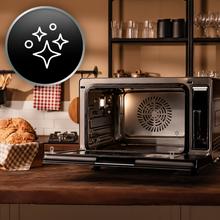 Bake&Steam 4000 Combi Gyro Advance Horno de vapor 3 en 1 con función vapor, convección y freidora de aire, 40 litros de capacidad, 8 funciones de cocinado, función de autolimpieza, rustidor y 2400 W de potencia.