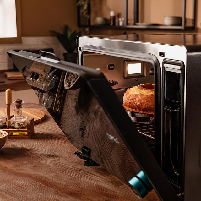 Bake&Steam 4000 Combi Gyro Advance Horno de vapor 3 en 1 con función vapor, convección y freidora de aire, 40 litros de capacidad, 8 funciones de cocinado, función de autolimpieza, rustidor y 2400 W de potencia.