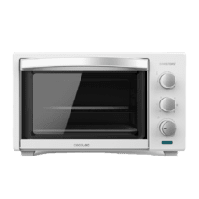 Mini forno Bake&Toast 3000 4Pizza White Gyro 1600 W, multifunzione, pietra per pizza, doppio sportello in vetro e acciaio, include spiedo rotante