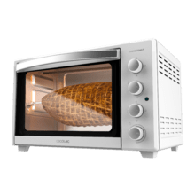 Forno da tavolo a convezione Bake&Toast 4500 White Gyro. 2000 W, Capacità 45 L, 12 Funzioni Combinabili, Spiedo Girevole Incluso, Acciaio Laccato Bianco