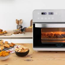 Bake&Fry 2500 Touch White. Forno-fritadeira de ar quente com 1800 W, capacidade 25 L, convecção, ecrã tátil, 12 funções predefinidas, temporizador, branco