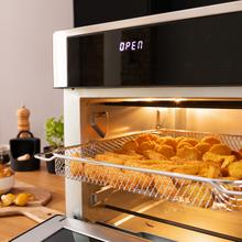 Bake&Fry Touch. Horno Freidora de Aire Caliente con 14-25-30 Litros, Convección, Pantalla Táctil (30 L, Acero)