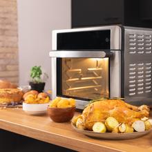 Bake&Fry Touch. Horno Freidora de Aire Caliente con 14-25-30 Litros, Convección, Pantalla Táctil (30 L, Acero)