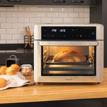 Bake&Fry Touch. Horno Freidora de Aire Caliente con 14-25-30 Litros, Convección, Pantalla Táctil (30 L, Acero)