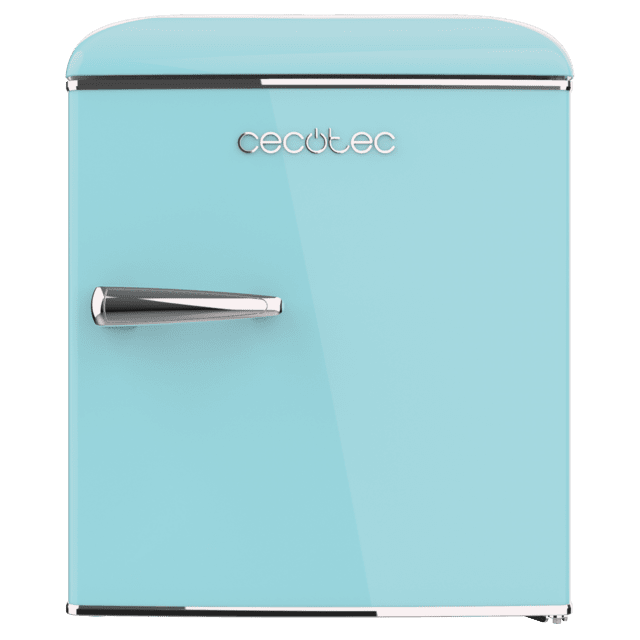 Bolero CoolMarket TT Origin 45 Blue E Mini frigorífico retro sobremesa azul de 55cm de alto y 44,7cm de ancho con capacidad de 45L, clase energética E, Icebox y tirador cromado.