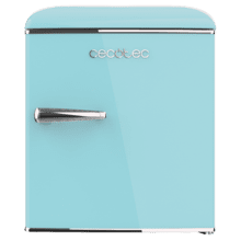 Bolero CoolMarket TT Origin 45 Blue E Mini frigorifero da tavolo blu retrò alto 55 cm e largo 44,7 cm con capacità di 45 litri, classe energetica E, Icebox e maniglia cromata.