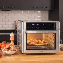 Bake&Fry Touch. Horno Freidora de Aire Caliente con 14-25-30 Litros, Convección, Pantalla Táctil (25 L, Acero)