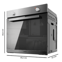 Bolero Hexa C126000 Mirror A Horno Integrable de 77 L de capacidad, 4 funciones, 2800 W.