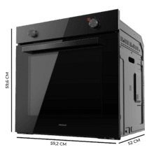 Forno de encastrar Bolero Hexa C126000 Black A 77 l de capacidade, 4 funções, 2800 W.