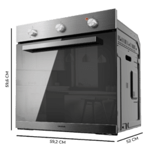 Forno de encastrar Bolero Hexa C136000 Mirror Time A 77 l de capacidade, 4 funções, 2800 W.