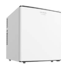 Cecotec GrandCooler 10000 Silent White Minibar mit 46 L Fassungsvermögen, Energieeffizienz A+, thermoelektrische Technologie, geräuschlos, mit LED-Innenbeleuchtung und Auto Defrost System.