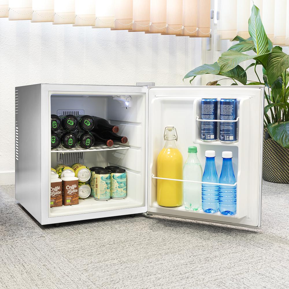 Mini-réfrigérateur GrandCooler 10000 Silent White de 46 L de capacité, efficacité énergétique A+, technologie thermoélectrique, silencieux, avec lumière LED à l’intérieur et système Auto Defrost