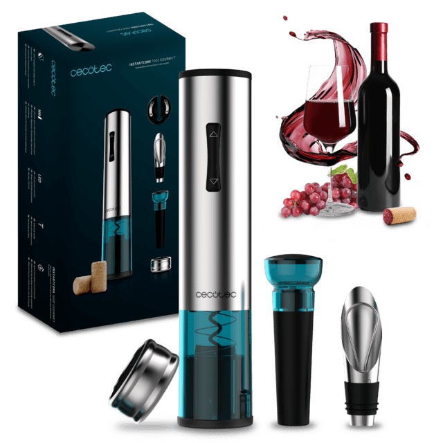 Sacacorchos eléctrico CECOTEC InstantCork 1000 Gourmet con accesorios y caja