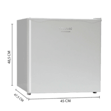 Mini-réfrigérateur GrandCooler 20000 SilentCompress White. Capacité de 46 litres, compresseur intégré, température réglable et compartiment congélateur.