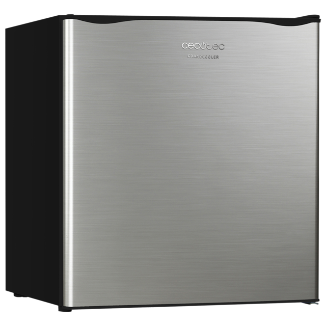 Mini-réfrigérateur GrandCooler 20000 SilentCompress Inox. Capacité de 46 litres, compresseur intégré, température réglable et compartiment congélateur.