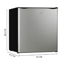Minikühlschrank GrandCooler 20000 SilentCompress Inox. Fassungsvermögen 46 Liter, eingebauter Kompressor, regelbare Temperatur und Gefrierfach.