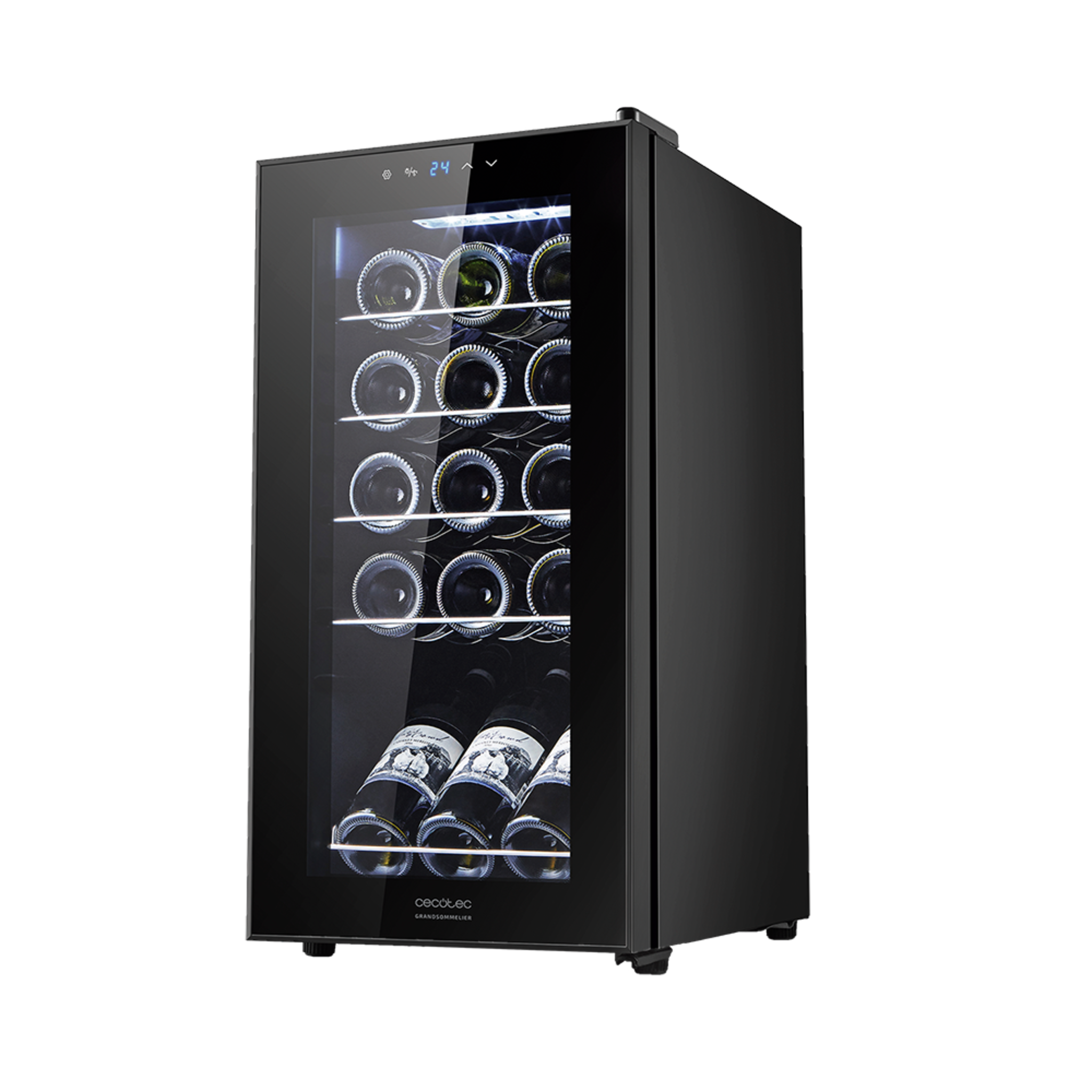 Vinoteca GrandSommelier 15000 Black Compressor. 15 Botellas, Compresor, Alto Rendimiento garantizado, Temperatura Regulable, Luz Interior