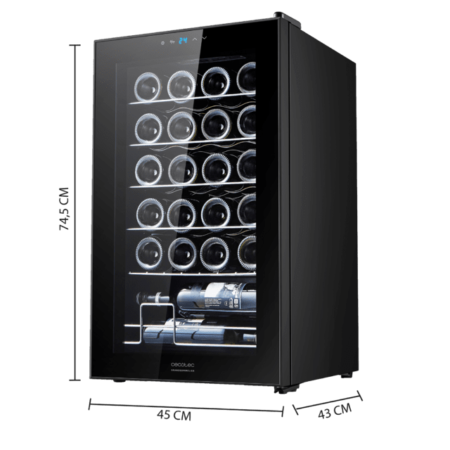 Cantinetta vino GrandSommelier 24000 Black Compressor. 24 bottiglie, compressore, rendimento elevato garantito, temperatura regolabile e luce LED interna