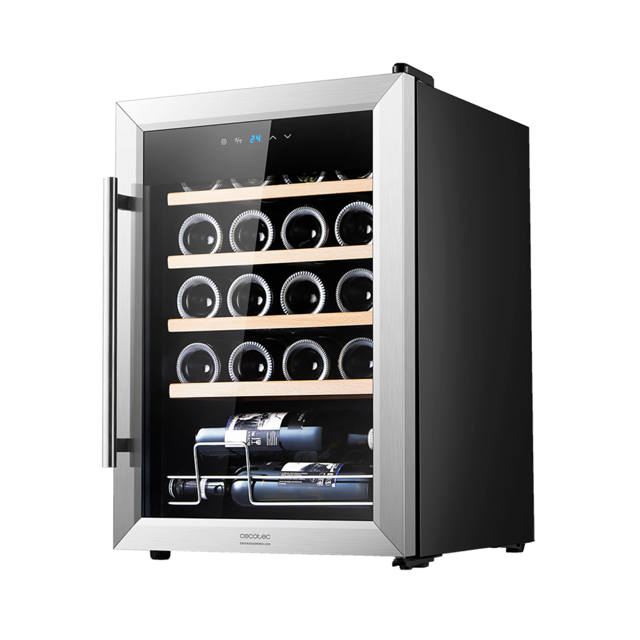 GrandSommelier 20000 INOX Compressor Weinkühlschrank. 20 Flaschen, Kompressor, garantierte hohe Leistung, einstellbare Temperatur und LED-Innenbeleuchtung.