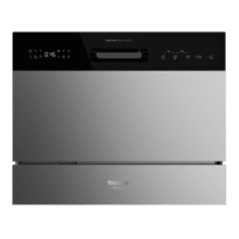 Lavavajillas Compacto de 55 cm Bolero Aguazero 1006 Compact Silver. Bajo Consumo, 6 Cubiertos, 8 Programas, Secado Extra, Sistema ABT Antibacteriano, Comienzo Diferido.